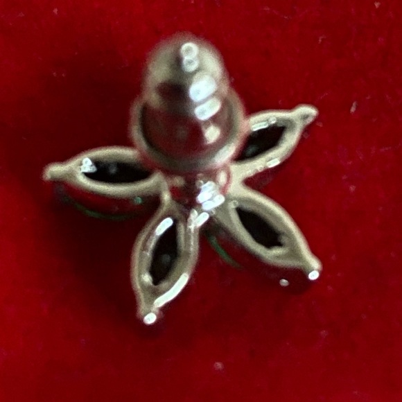 Emerald Marquise Flower Earrings Lab Created - Picture 3 of 4